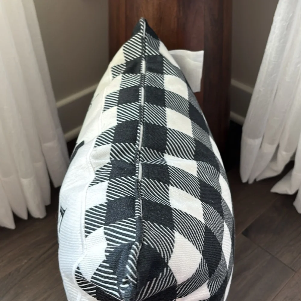 Farm Fresh Pumpkin Patch,duck feather fill. zipper,Farmhouse Buffalo Plaid Check